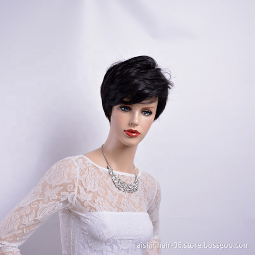 Wholesale Synthetic wigs natural wave wig black short hair synthetic hair wigs for women